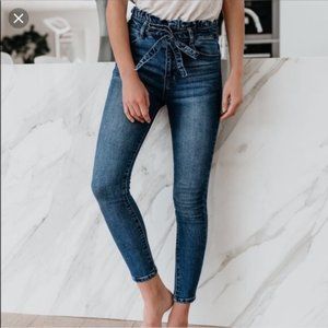 C’est Toi Paper Bag Waist Hi Rise Skinny Jeans